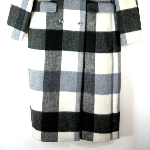 NWT Reformation York Coat in Light Grey Plaid Size L #1465 - Picture 9 of 12